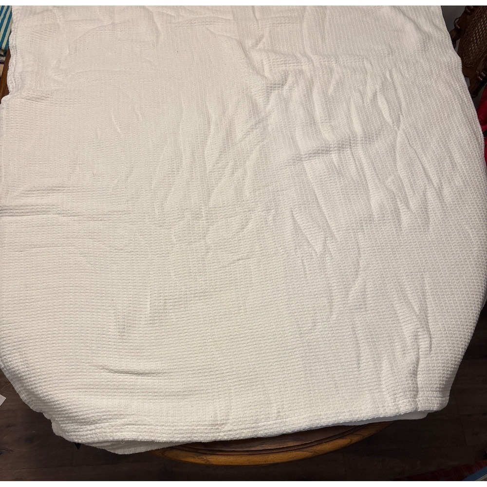 Lauren Ralph Lauren King Size Knit Blanket 100% Cotton White
